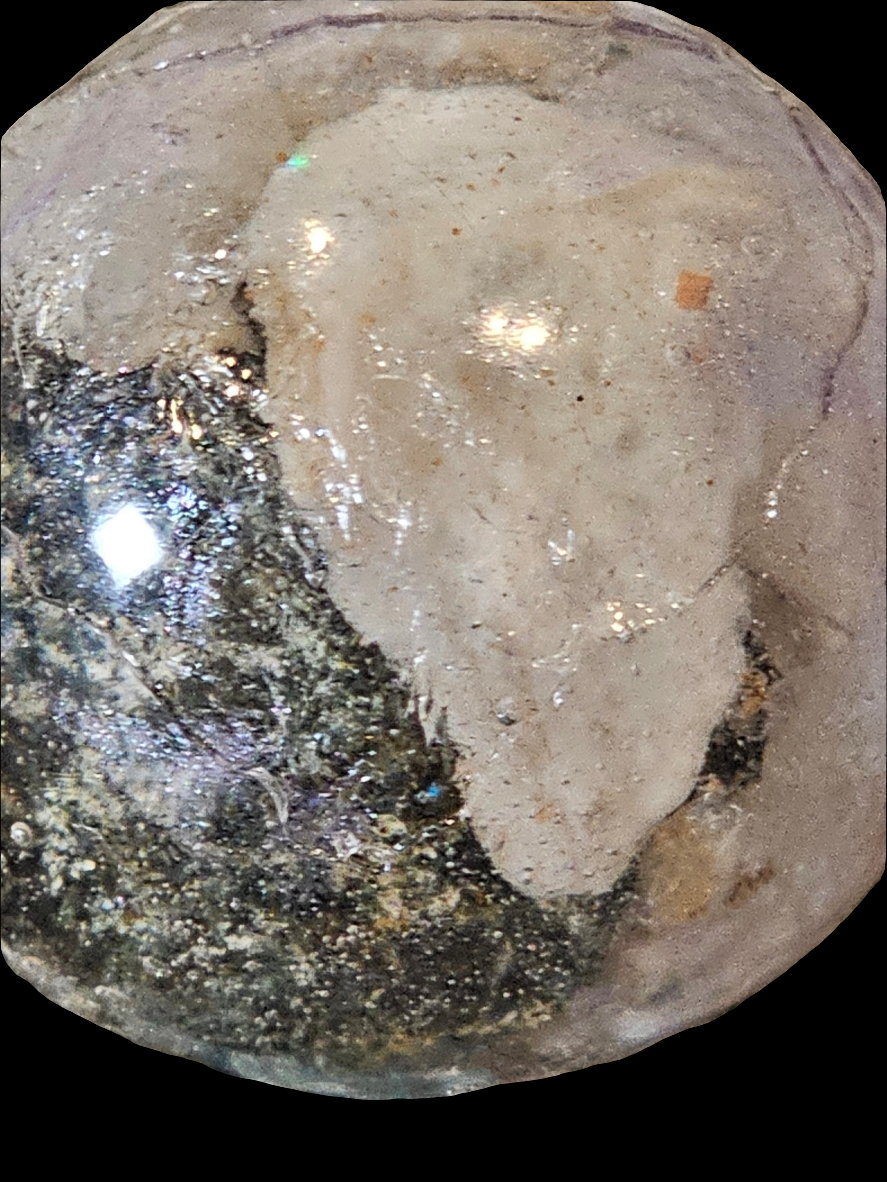 Ash Moon | Resin Orib Relic | Basalt | CRSTL&CO ™️