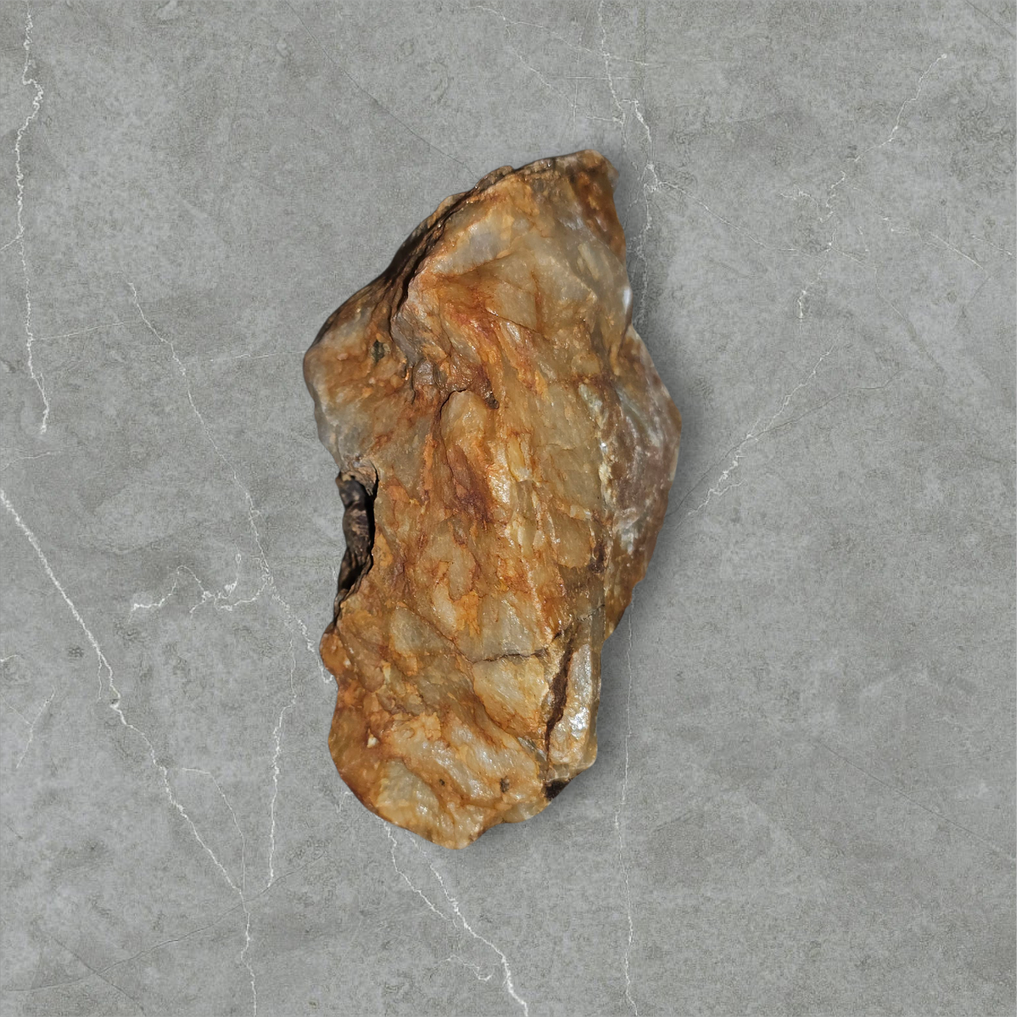 The Hollow Witness Relic – Iron-Stained Quartz & Petrified Stone with Natural Cavities | Sacred Desert Rock | CRSTL&CO™️