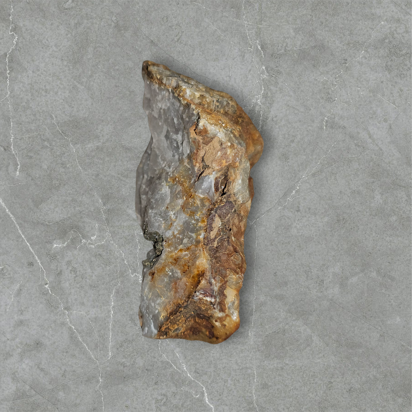 The Hollow Witness Relic – Iron-Stained Quartz & Petrified Stone with Natural Cavities | Sacred Desert Rock | CRSTL&CO™️